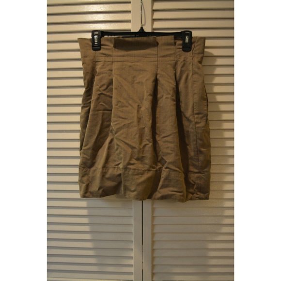 BCBG Pleated Skirt BCBGMAXAZRIA A-Line Pleated Work Skirt Brown Size 4 USA - Picture 7 of 12